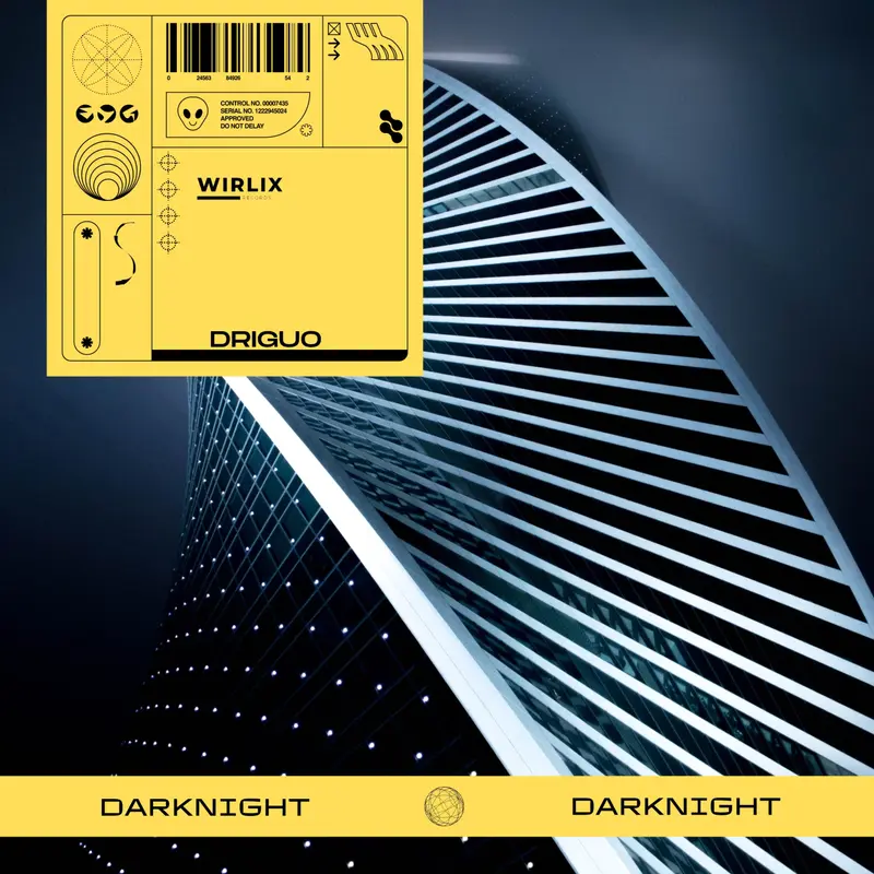 Darknight release cover by Driguo, a curved tower of light