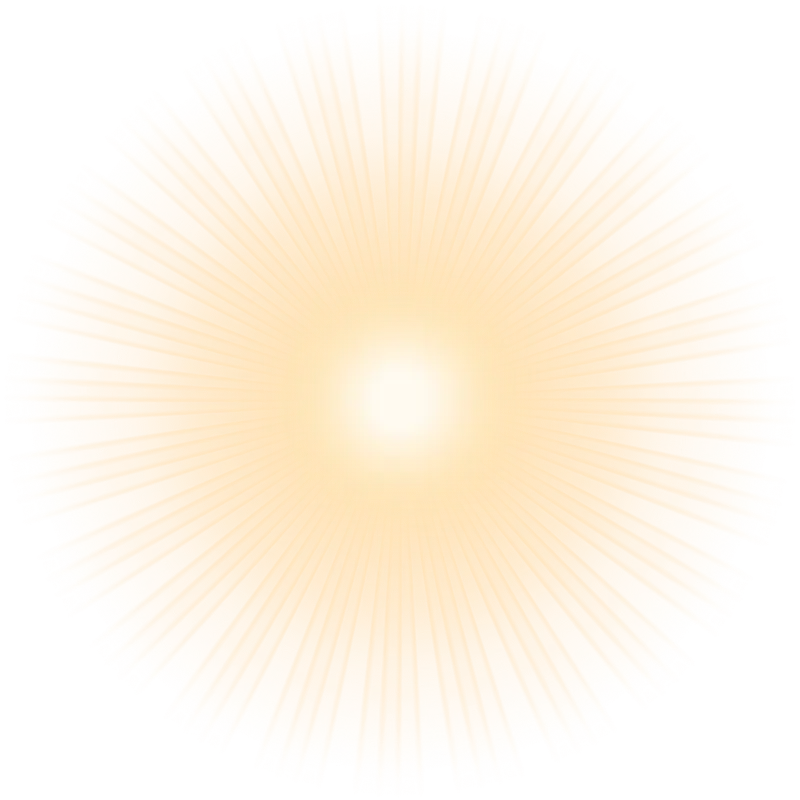 A warm amber burst of light standing for light